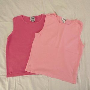 (2) Lily Pulitzer pink cotton tank top
